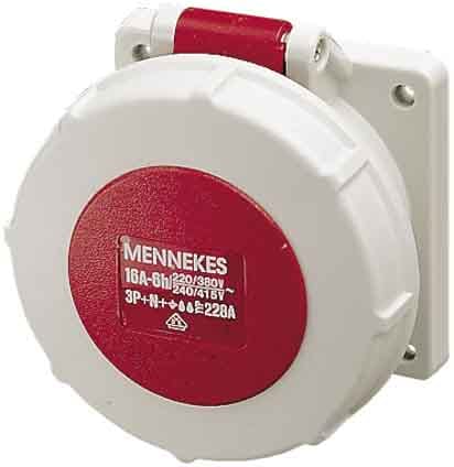 Mennekes str.Panel Socket IP67 16A 5p 400V 6h