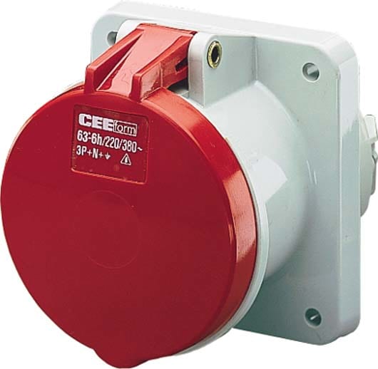 Mennekes str.Panel Socket IP44 63A 5p 400V 6h