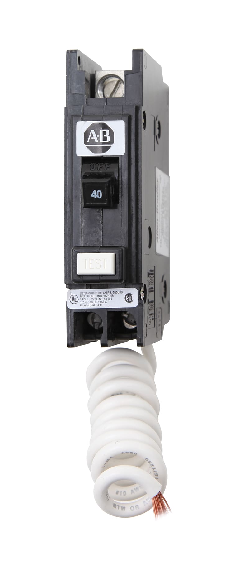 Allen-Bradley Miniature Circuit Breaker 1-Pole 15 A 120 VAC GFCI with Self-Test