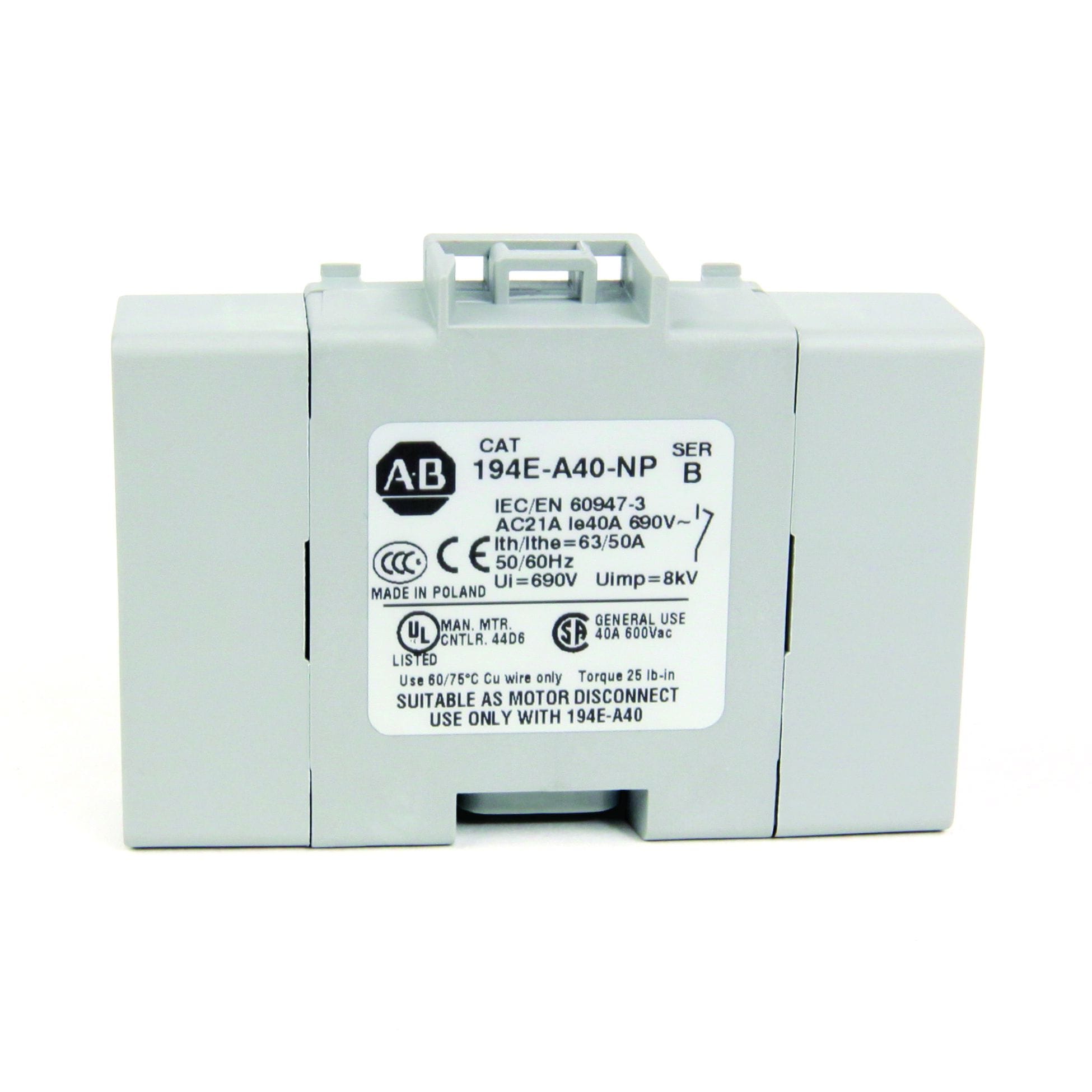 Allen-Bradley 40A FOURTH POLE BASE M/T