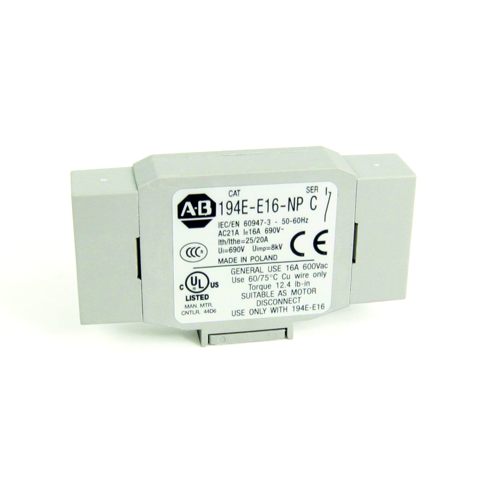 Allen-Bradley Fourth pole, 1 early contact, 194E-E16