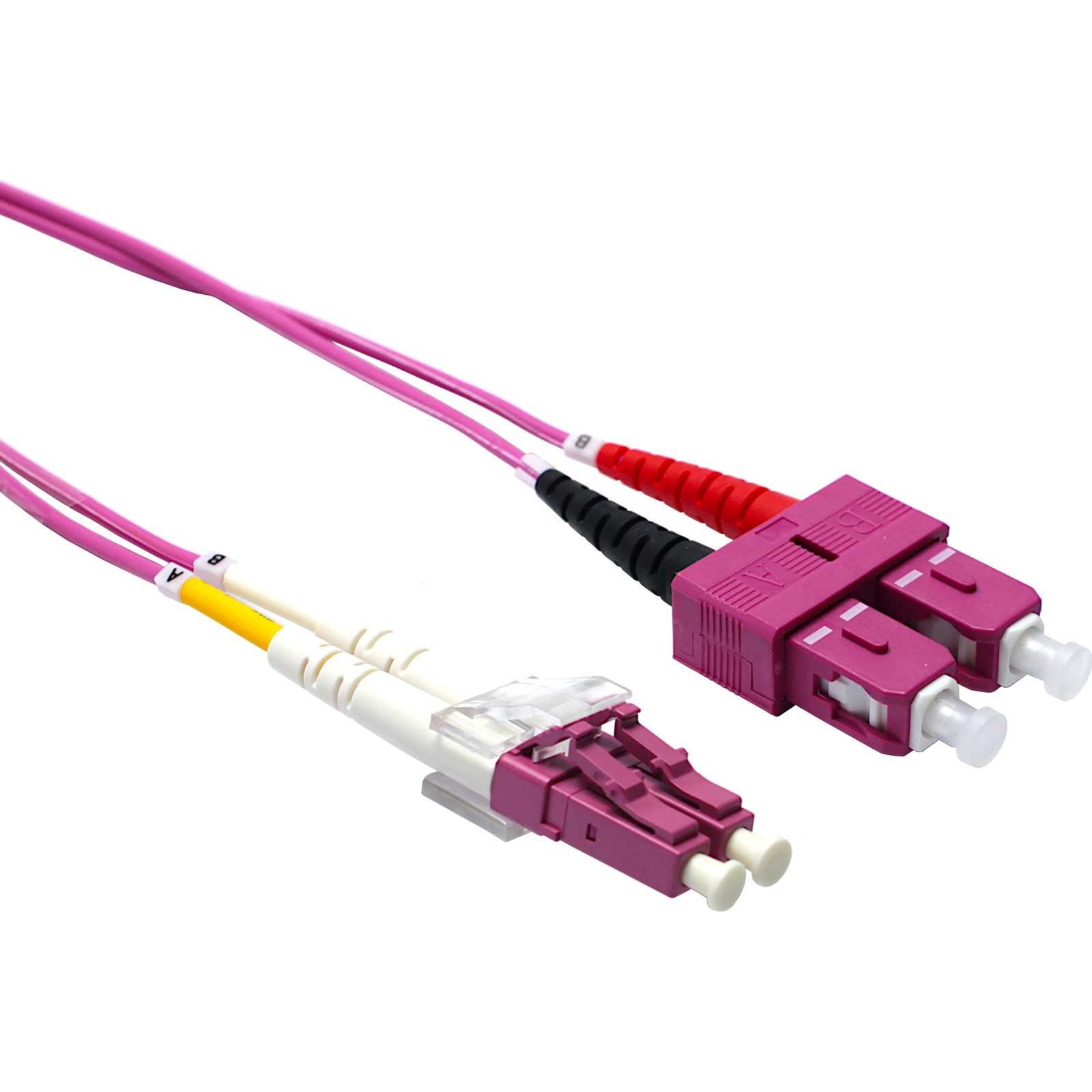 Mayflex - Excel Enbeam OM4 Fibre Optic Patch Lead LC-SC Multimode 50/125 Duplex LSOH Violet 5 m