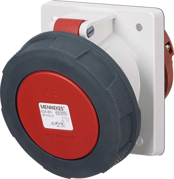 Mennekes Angled Panel Socket IP67 63A 4p 400V 6h