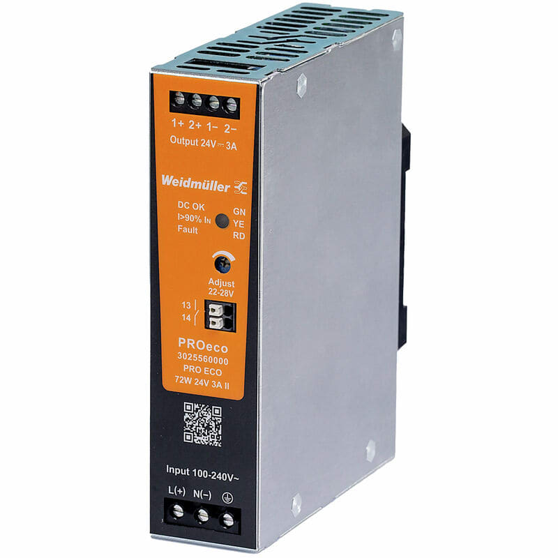 Weidmuller PROeco 72 W 24 V 3 A II Switch-Mode Power Supply 24 V