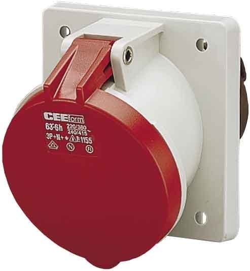 Mennekes ang.Panel Socket IP44 63A 5p 400V 6h