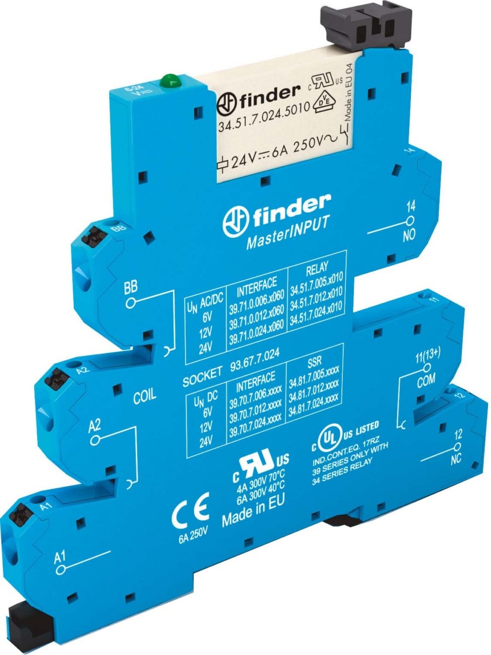 Finder EMR-Koppelrelais, Push-In Technik