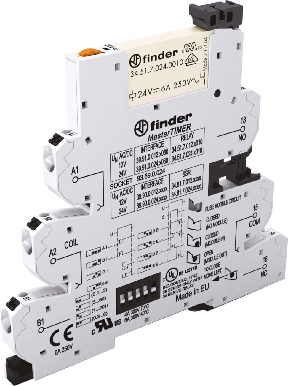 Finder EMR-Koppelrelais, Push-In Technik