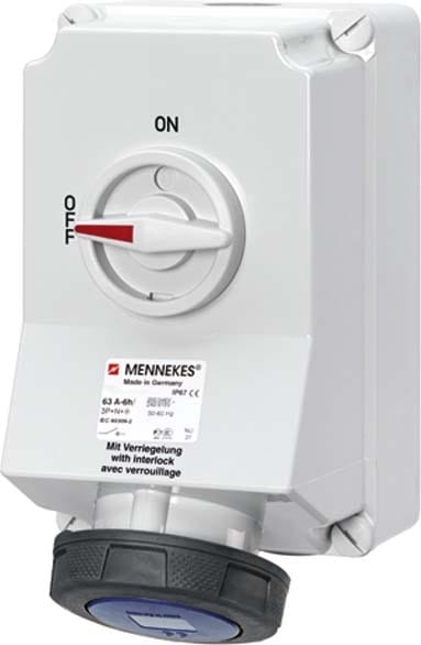 Mennekes DUO Socket IP67 63A 3p 230V 6h