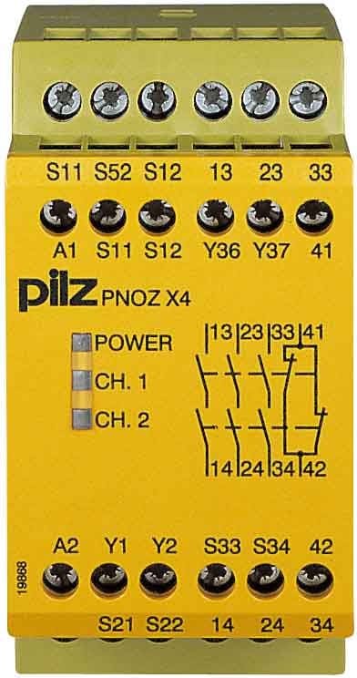 Pilz PNOZ X4 24VDC 3n/o 1n/c