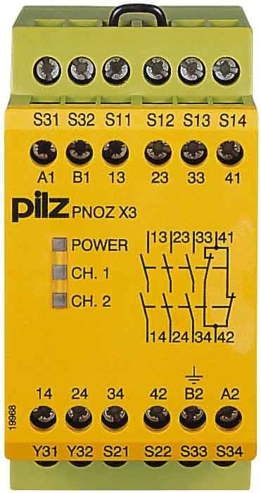 Pilz PNOZ X3 230VAC 24VDC 3n/o 1n/c 1so