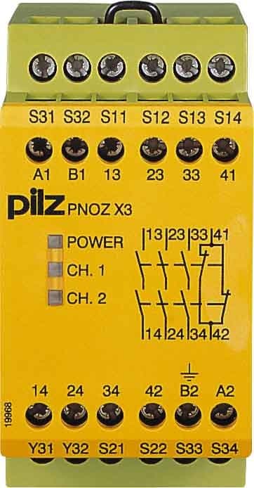 Pilz PNOZ X3 120VAC 24VDC 3n/o 1n/c 1so