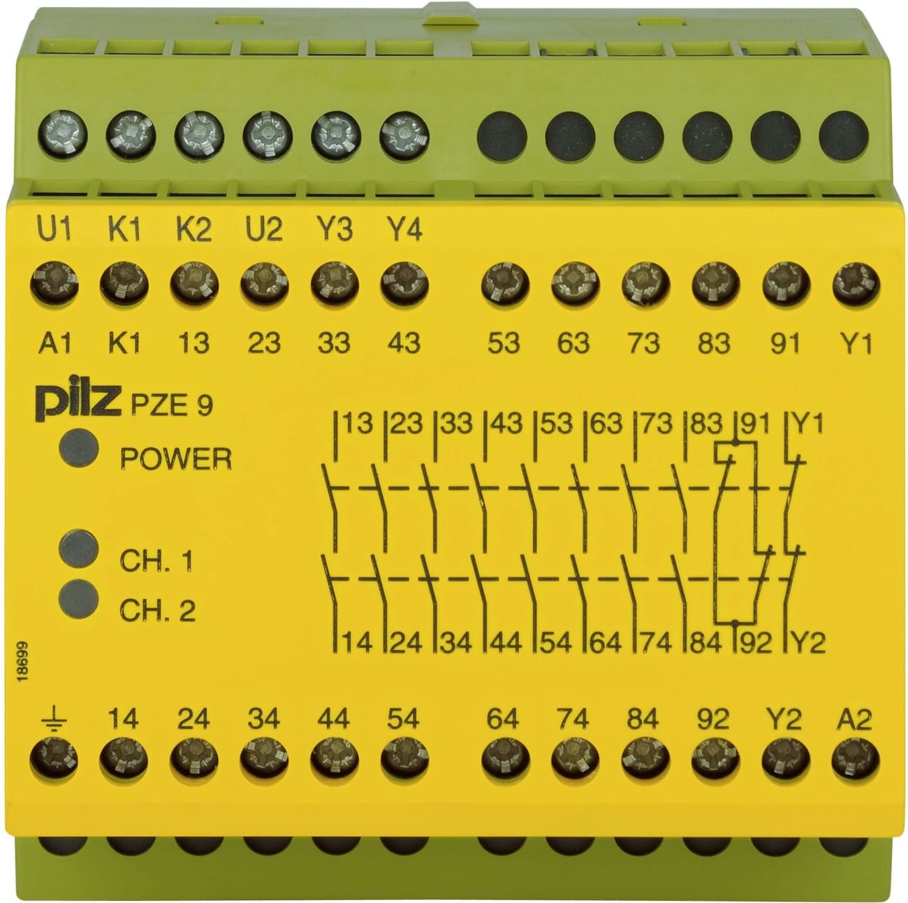 Pilz PZE 9 110-120VAC 8n/o 1n/c