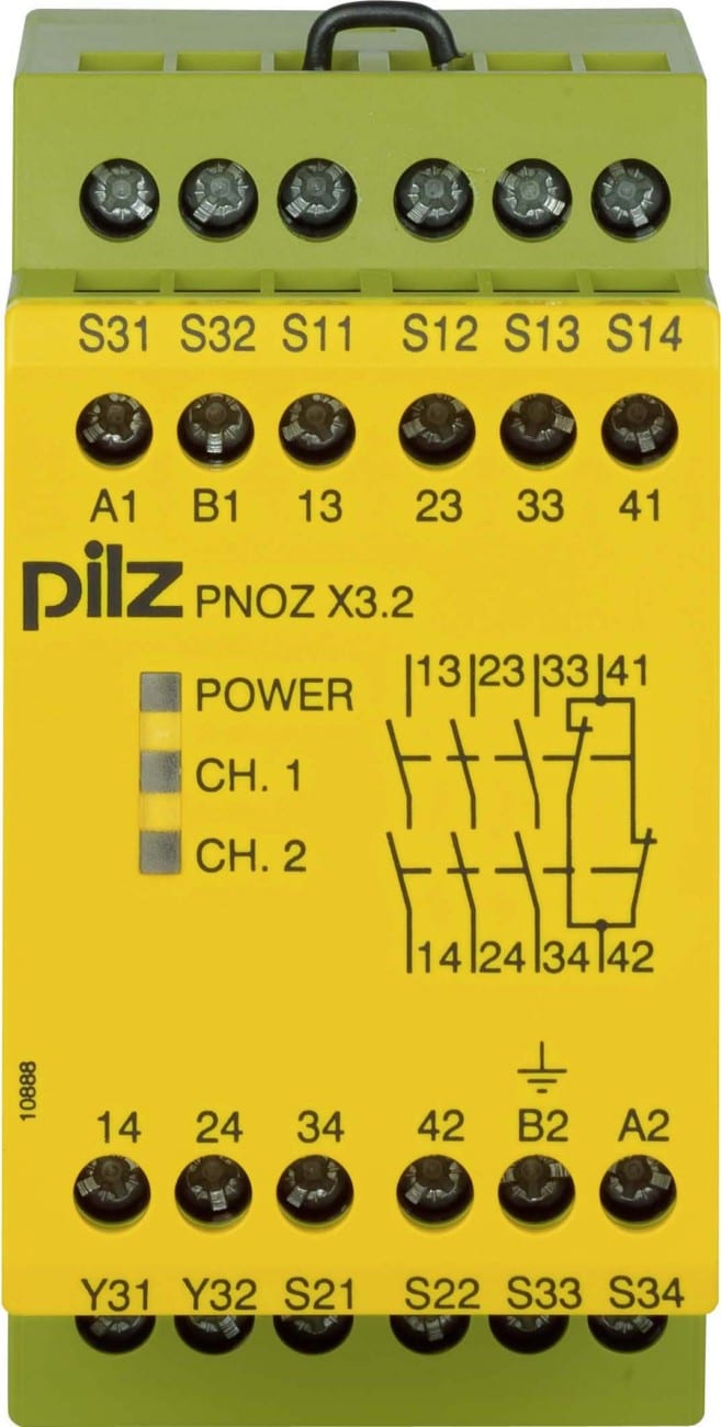 Pilz PNOZ X3.2 230VAC 24VDC 3n/o 1n/c 1so