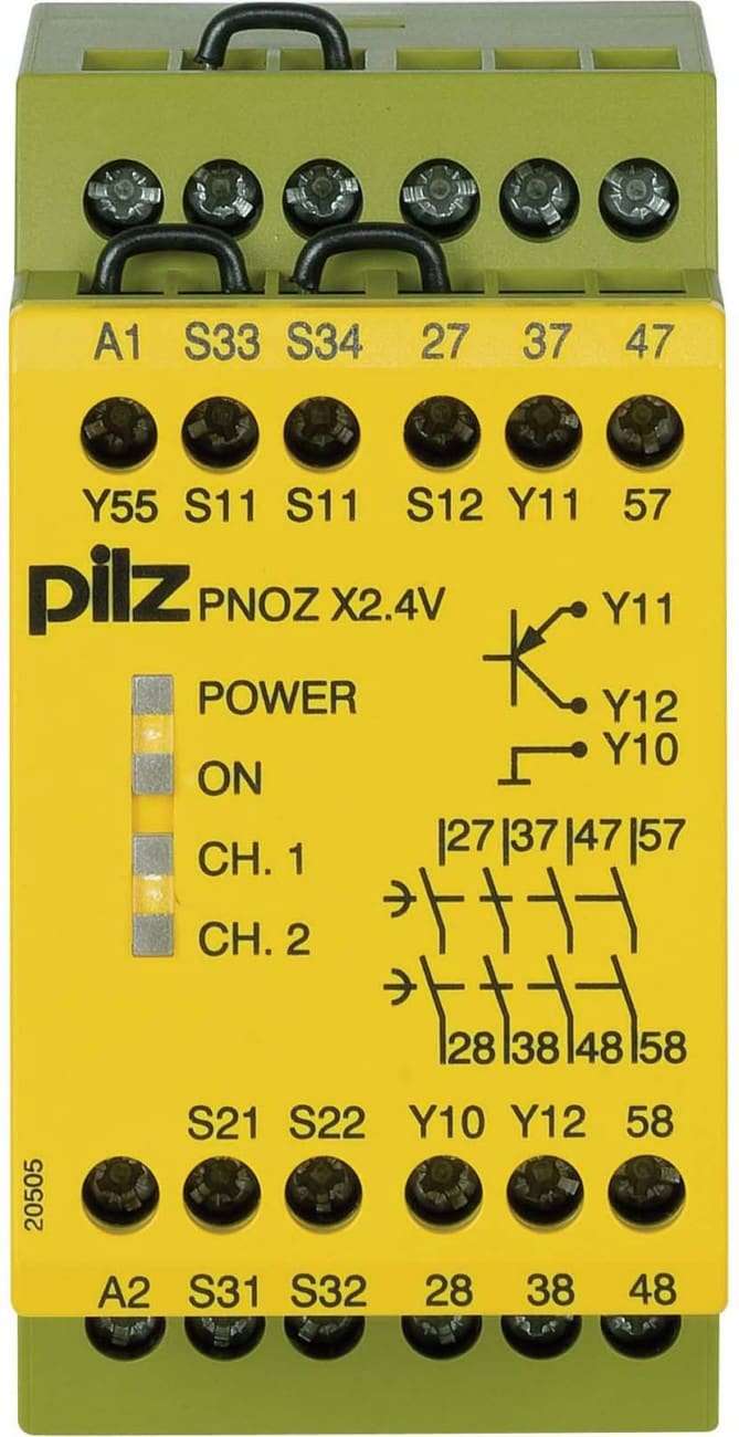 Pilz PNOZ X2.4V 1/24VDC 4n/o 1so fix