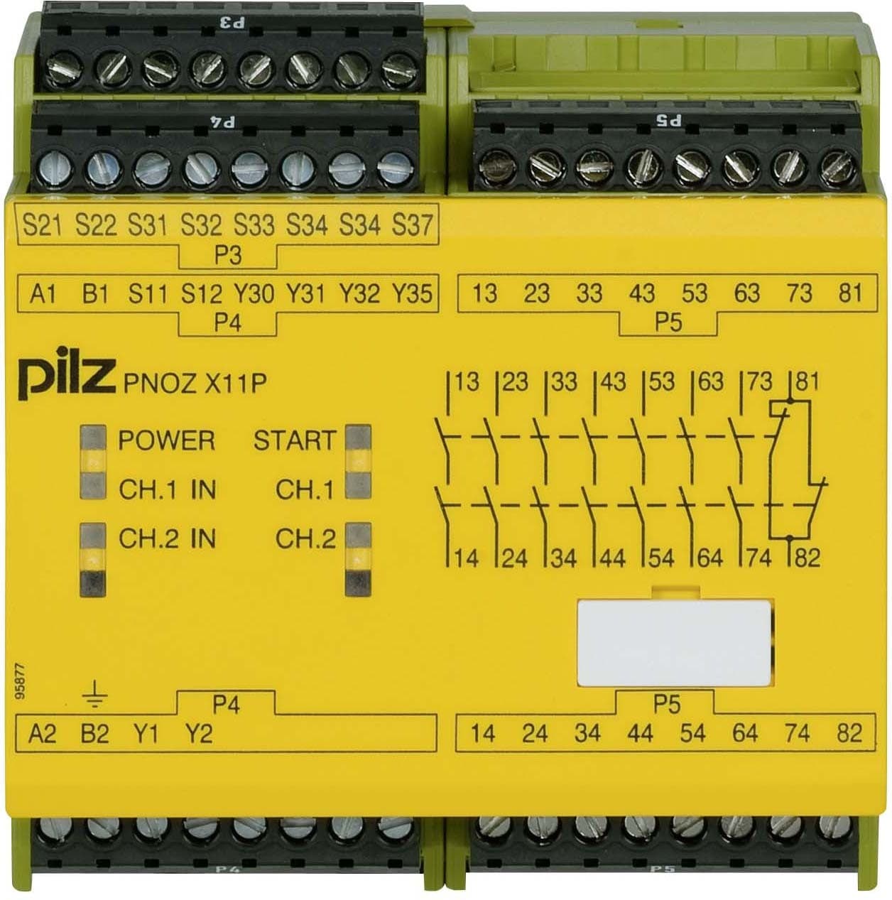 Pilz PNOZ X11P 230-240VAC 24VDC 7n/o 1n/c 2so