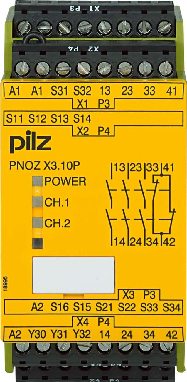 Pilz PNOZ X3.10P 24VACDC 3n/o 1n/c 1so