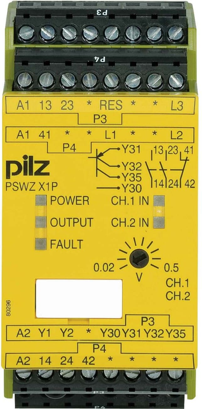 Pilz PSWZ X1P 0,5V /24-240VACDC 2n/o 1n/c