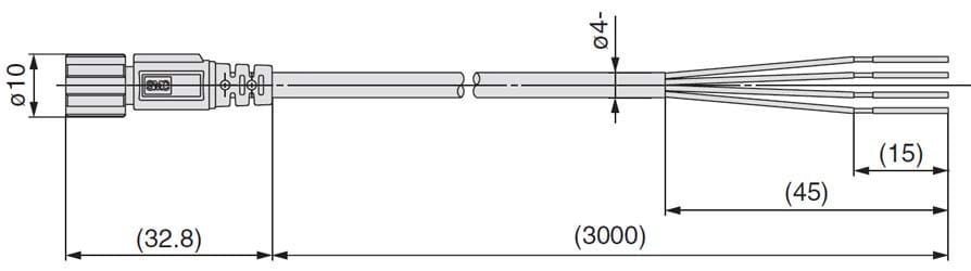 SMC LEAD WIRE PLUS M8-CONNECTOR LENGHT 3M FO