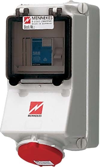Mennekes RCD Socket IP44 16A 4p 400V 1xRCD