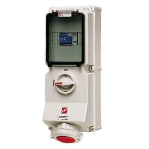 Mennekes DUO Socket IP67 63A 5p 400V 6h 1xRCD