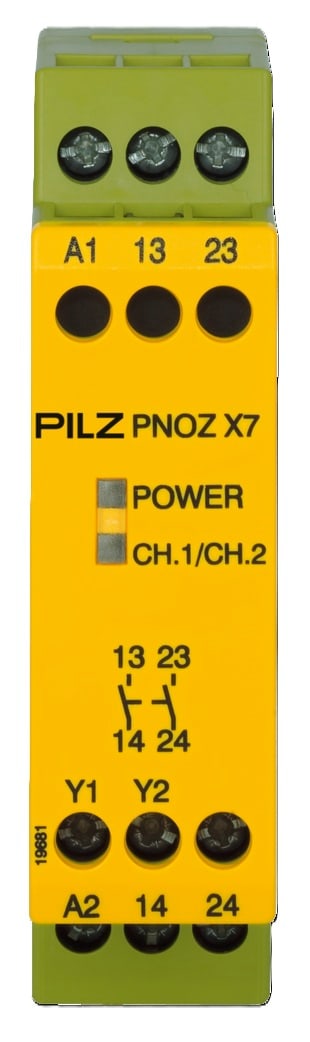 Pilz PNOZ X7 Safety Relay with 2 NO Contacts 22.5 mm 24 V AC/DC