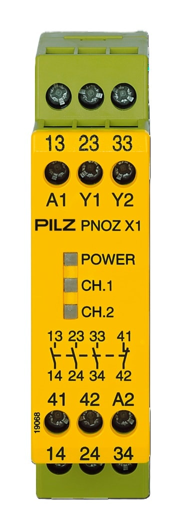Pilz PNOZ X1 Safety Relay with 3 NO and 1 NC Outputs 24 V AC/DC