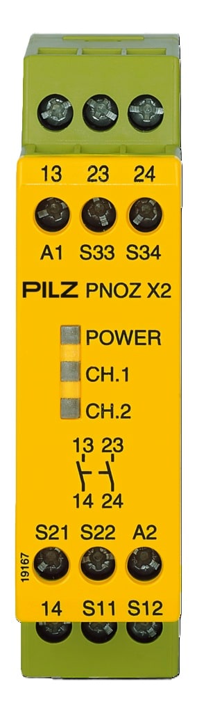 Pilz PNOZ X2 Safety Relay with 2 NO Contacts Dual Channel 24 V AC/DC