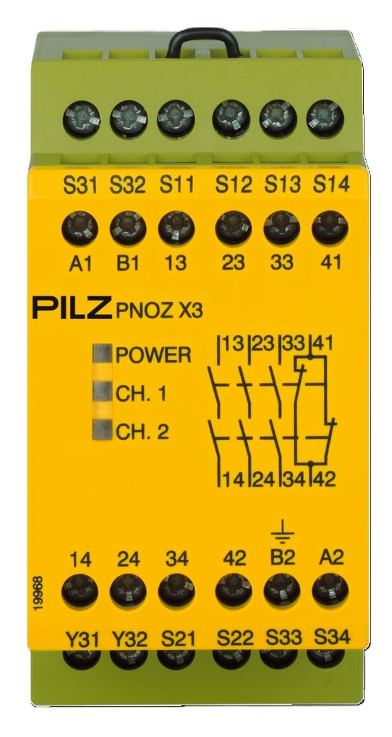 Pilz PNOZ X3 Safety Relay 110 V AC In 24 V DC Out 3 NO 1 NC and 1 Semi Output