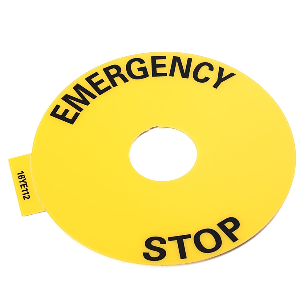Allen-Bradley YELLOW E-STOP LEGEND - ENGLISH 90mm