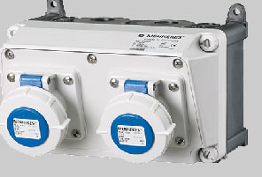 Mennekes AMAXX ang.2Gang IP44 16A 3p 230V 6h wire