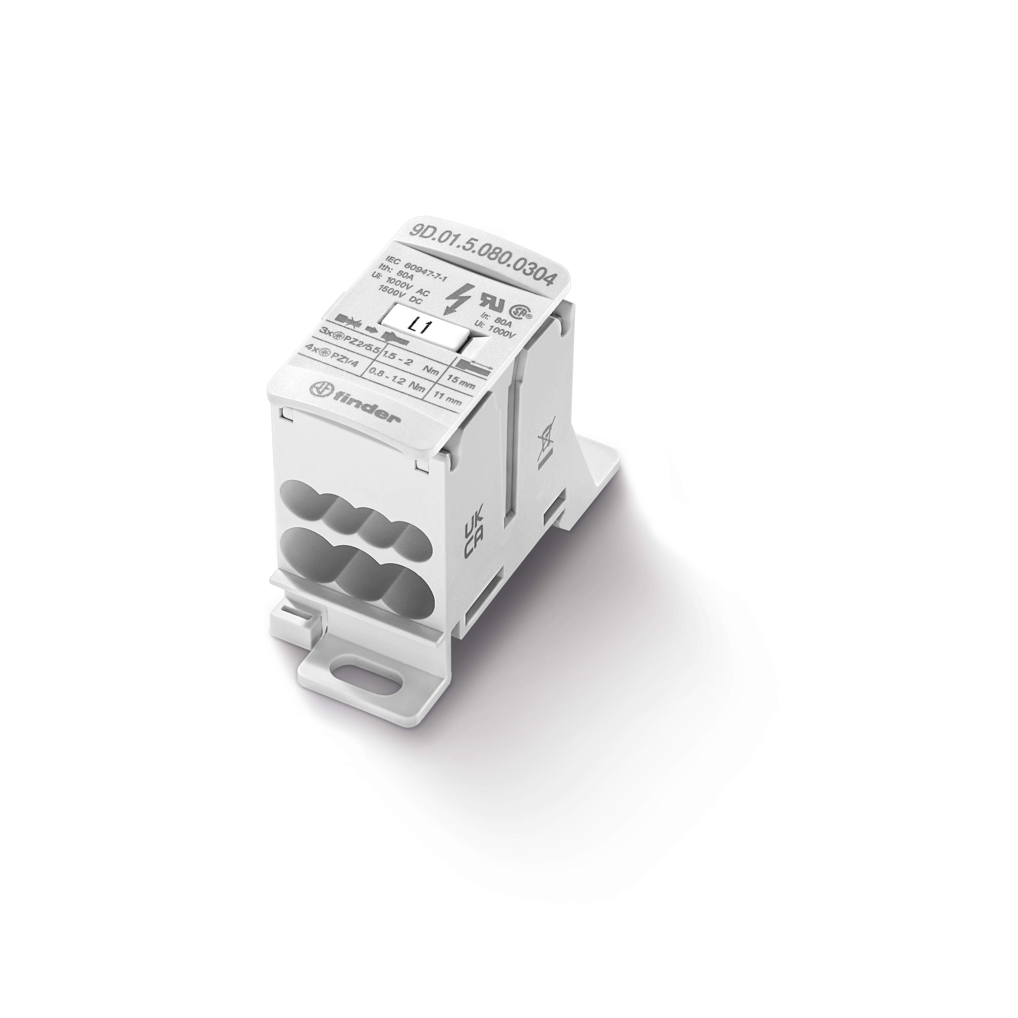 Finder Finder 9D Series High current Terminal blocks with 7 connections 80A 1000 V