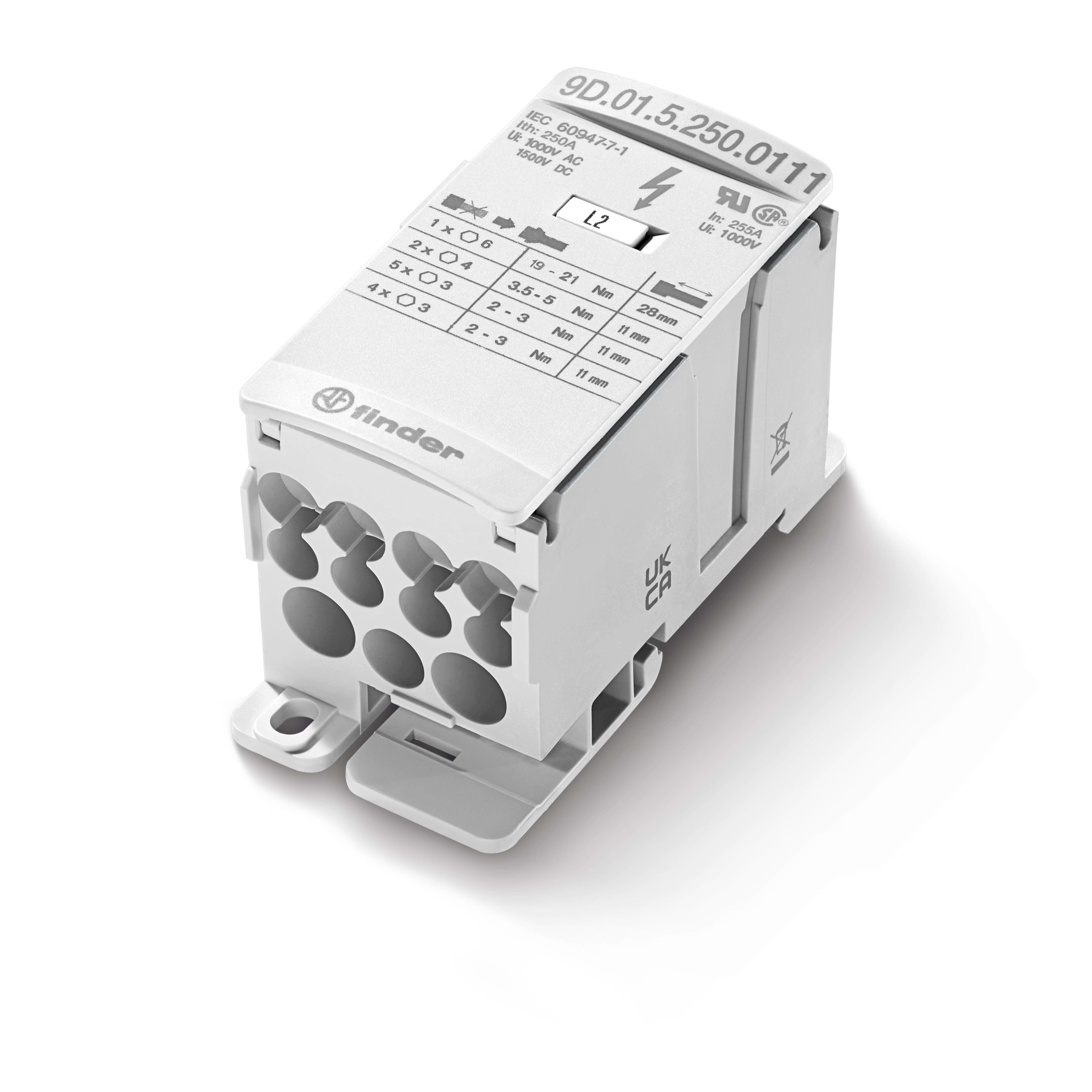 Finder Finder 9D Series High current Terminal blocks with 12 connections 250A 1000 V