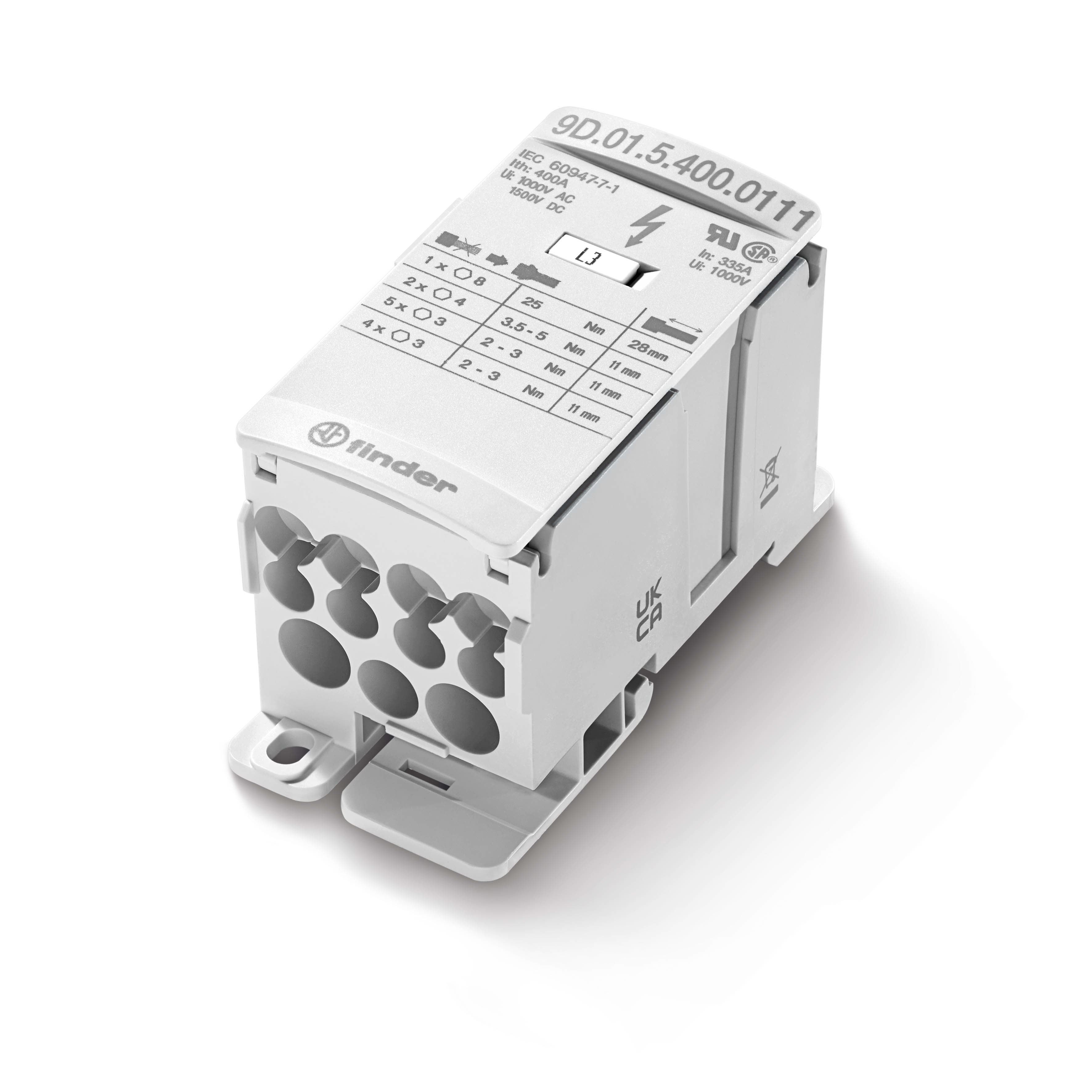 Finder Finder 9D Series High current Terminal blocks with 12 connections 400A 1000 V