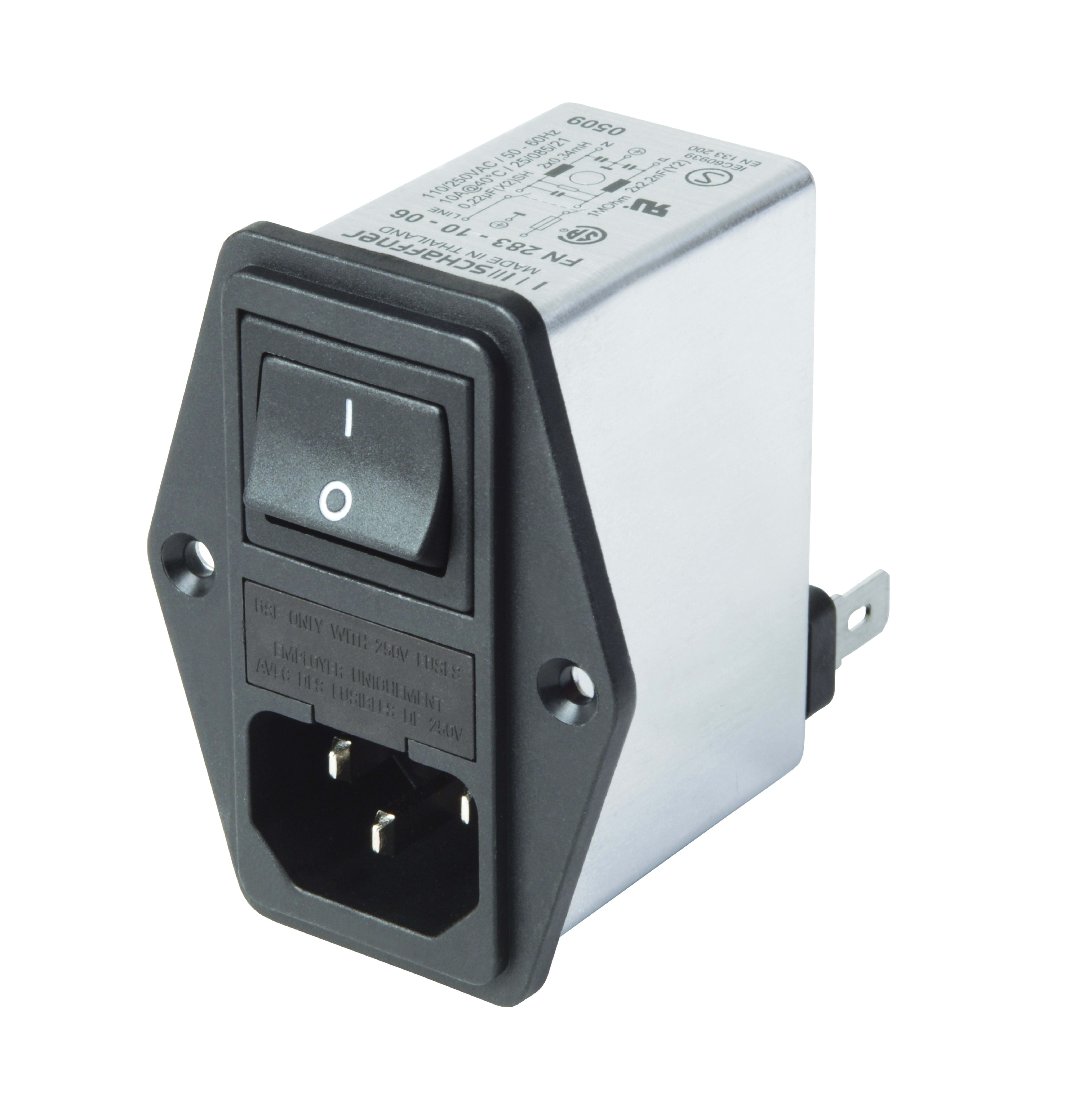 Schaffner Ftr Switch & Single Fuse 250V,6A