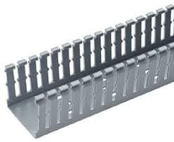 Panduit Slotted Duct,PVC,.75"X1.5"X6',LGRY 1x6ft
