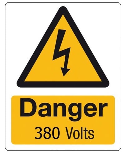 Cablecraft 55X70MM DANGER 380 VOLTS (5 PK)