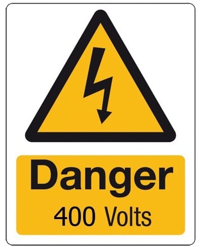 Cablecraft 55X70MM DANGER 400 VOLTS (5 PK)