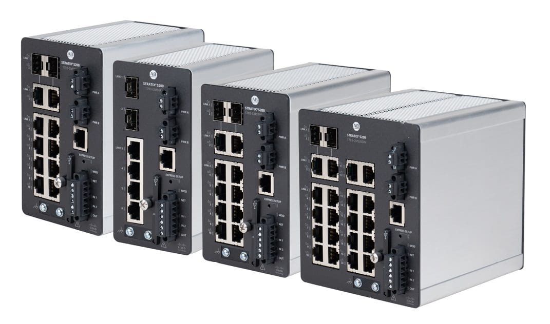 Allen-Bradley Stratix 5200 Switch 8 Copper 100/1000 Ports 2 Combo 100/1000 Ports Full FW DLR PRP NAT