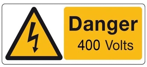 Cablecraft 50X25MM DANGER 400 VOLTS (PK25)
