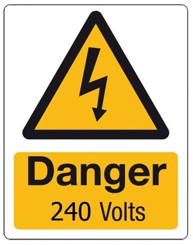 Cablecraft 55X70MM DANGER 240 VOLTS (PK25)