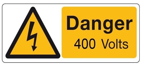 Cablecraft 80X35MM DANGER 400 VOLTS (PK25)
