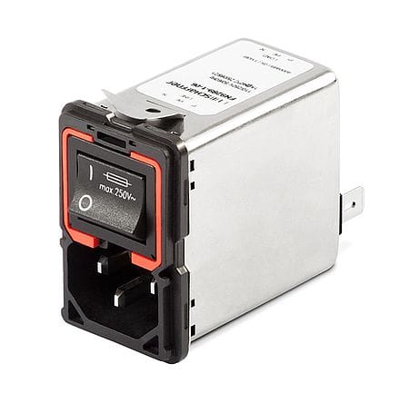 Schaffner Power Entry Mod, Single StageFtr 250V,2A