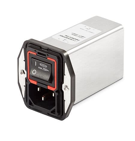 Schaffner Pwr Entry Mod, Dual Stage Ftr 250V,4A,