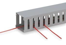 Panduit Slotted Duct, PVC,2"X2"X6',LGRY (1x6ft)